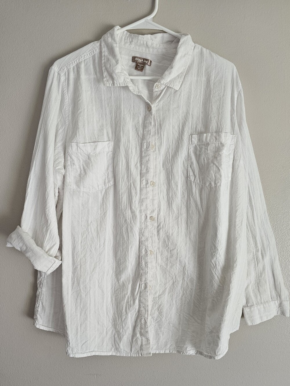 White Stag White Linen Button-Up Shirt - XXL
